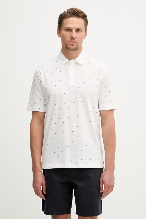 Armani Exchange polo męskie bawełniane beżowy XM000735.AF10356
