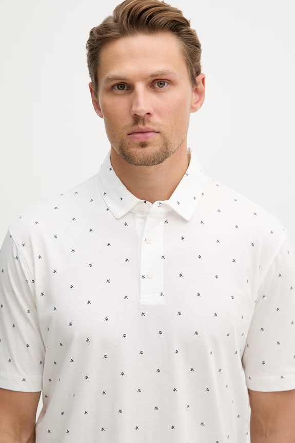 Armani Exchange polo męskie bawełniane beżowy XM000735.AF10356