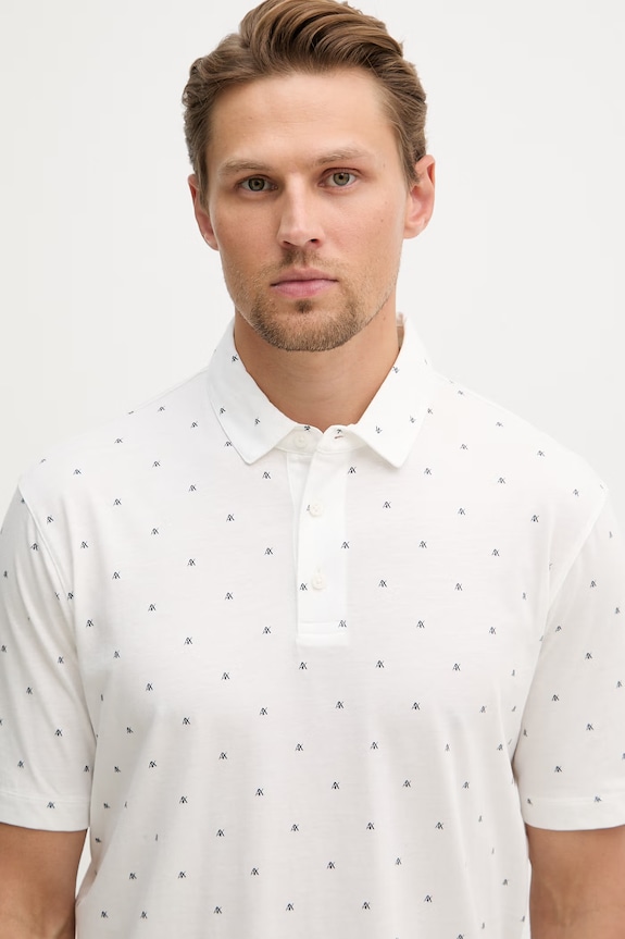 Armani Exchange polo męskie bawełniane beżowy XM000735.AF10356