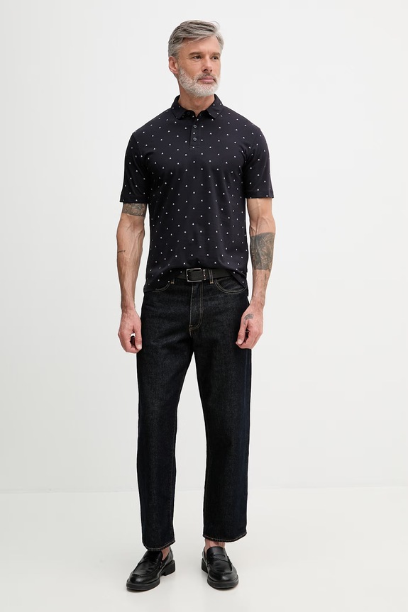 Armani Exchange polo męskie bawełniane XM000735.AF10356 granatowy SS26