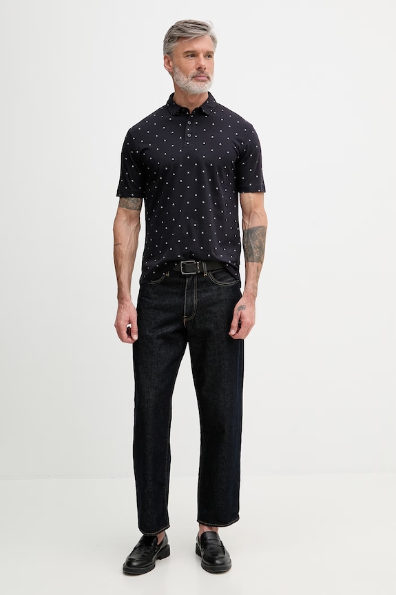 Armani Exchange polo męskie bawełniane XM000735.AF10356 granatowy SS26