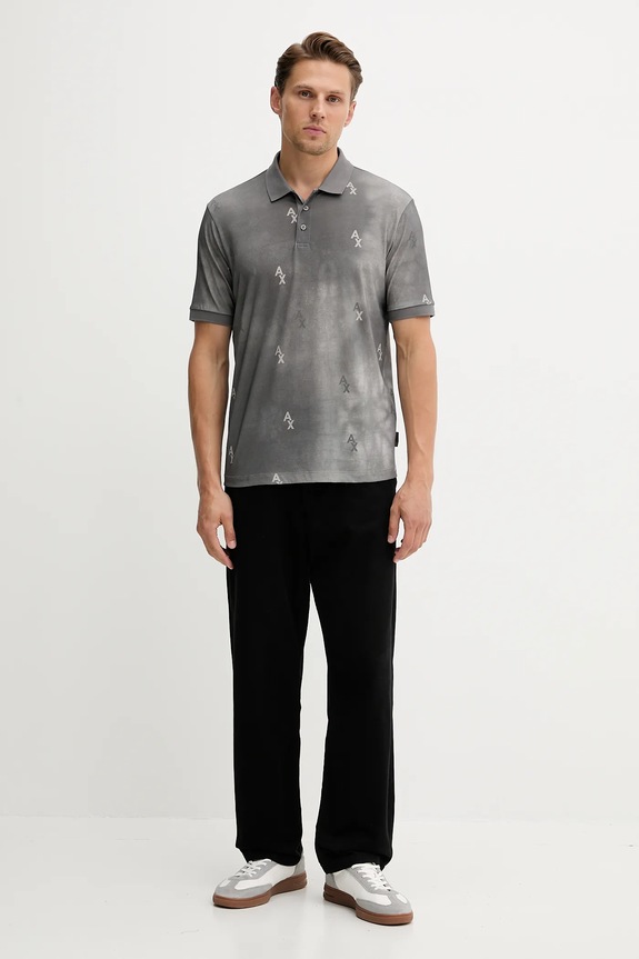 Armani Exchange polo bawełniane XM001884.AF10356 szary AW25