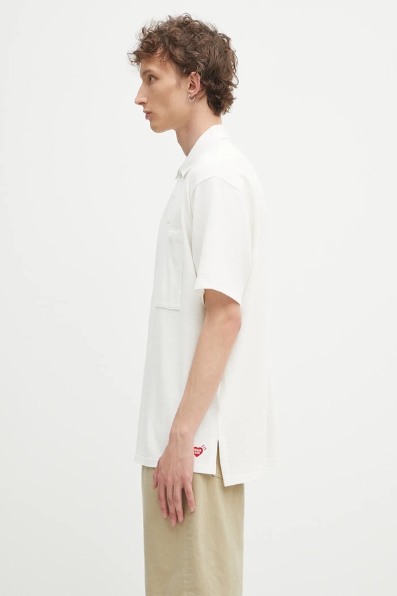Bavlněné polo tričko Human Made HM29CS025 bílá AW25