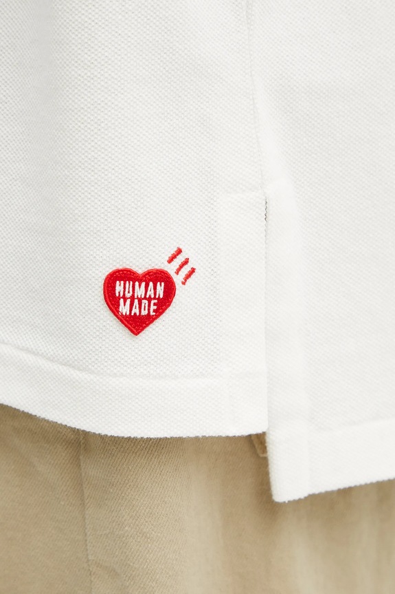 Bavlněné polo tričko Human Made HM29CS025 bílá