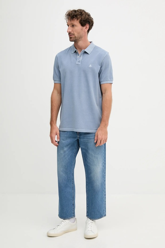 Bavlněné polo tričko Marc O'Polo 526226653000 modrá AW25