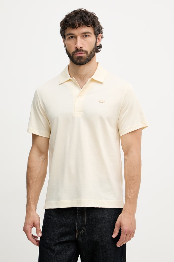 Lacoste polo męskie bawełniane beżowy DH5928