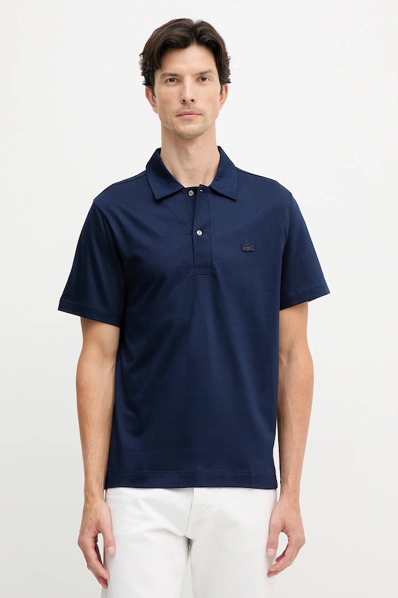 Lacoste πόλο Ανδρικό βαμβακερό κανονικό σκούρο μπλε DH5928