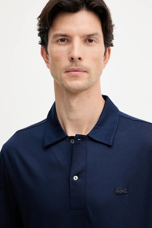 Lacoste πόλο Ανδρικό βαμβακερό σκούρο μπλε DH5928