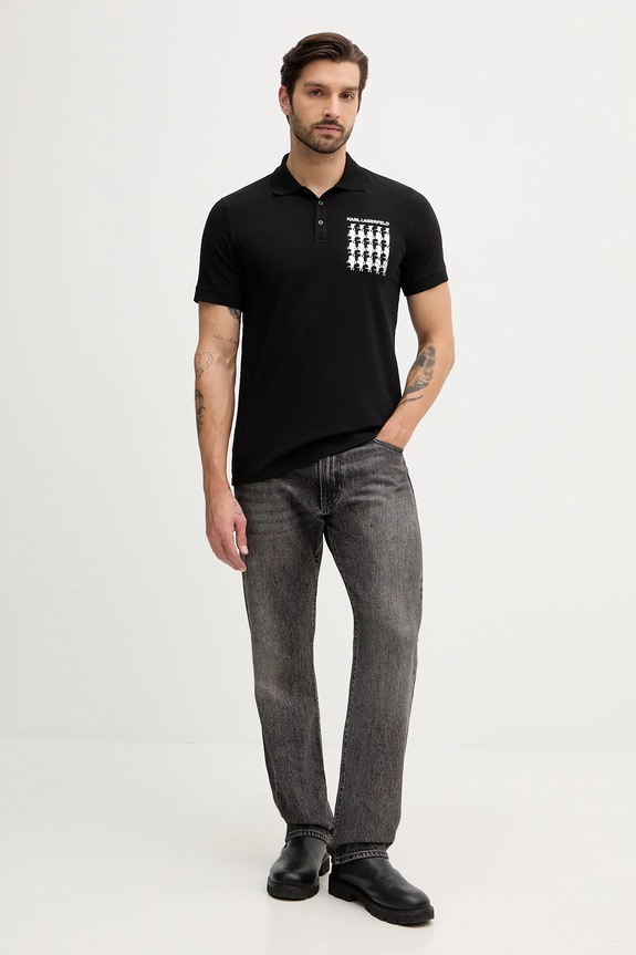 Polo tričko Karl Lagerfeld 554235.745400 čierna AW25