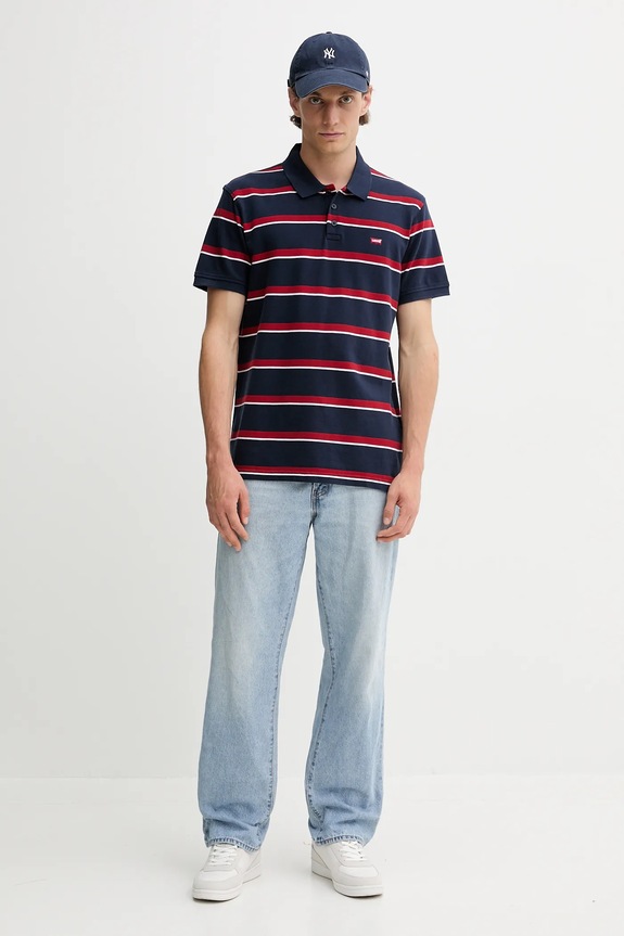 Pamučna polo majica Levi's 35883.0326 mornarsko plava AA00