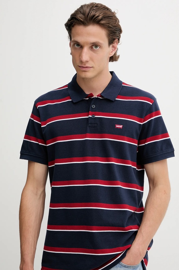 Pamučna polo majica Levi's mornarsko plava 35883.0326