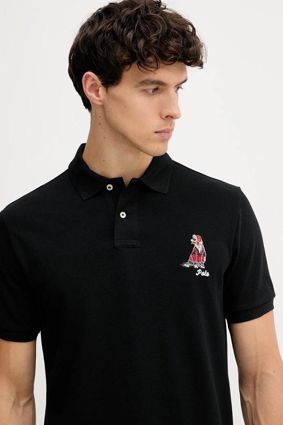 Polo Ralph Lauren pamut póló fekete 710P00095