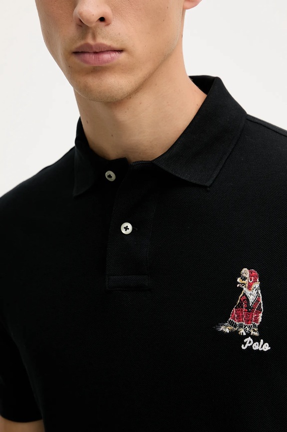 Polo Ralph Lauren pamut póló 710P00095 fekete
