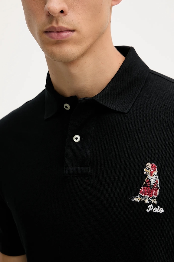Polo Ralph Lauren pamut póló 710P00095 fekete
