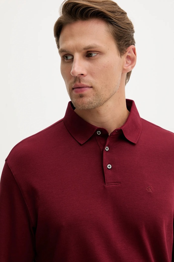 Calvin Klein pamut hosszúujjú burgundia LV040EM909