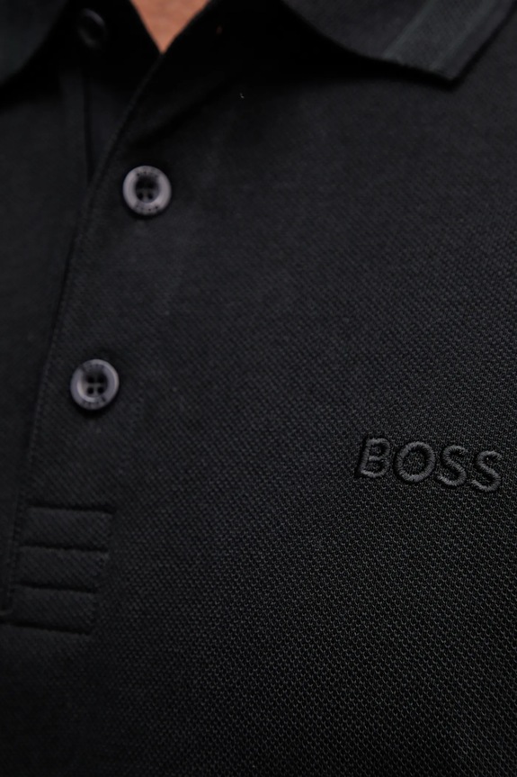 BOSS Green majica z dolgimi rokavi moška bombažna Plisy 50536609 črna