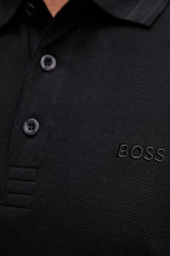 BOSS Green majica z dolgimi rokavi moška bombažna Plisy 50536609 črna