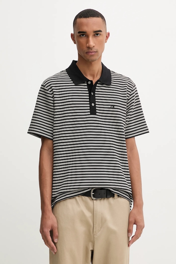 Calvin Klein polo wzorzyste czarny LV04LD205G