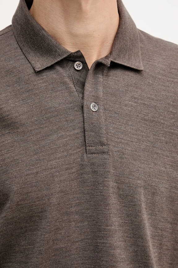 Vlnené polo Paul&Shark Knitwear 15311170 hnedá
