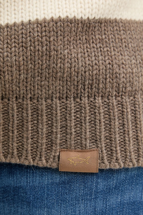 Vlnený sveter Paul&Shark Knitwear 15311162 hnedá