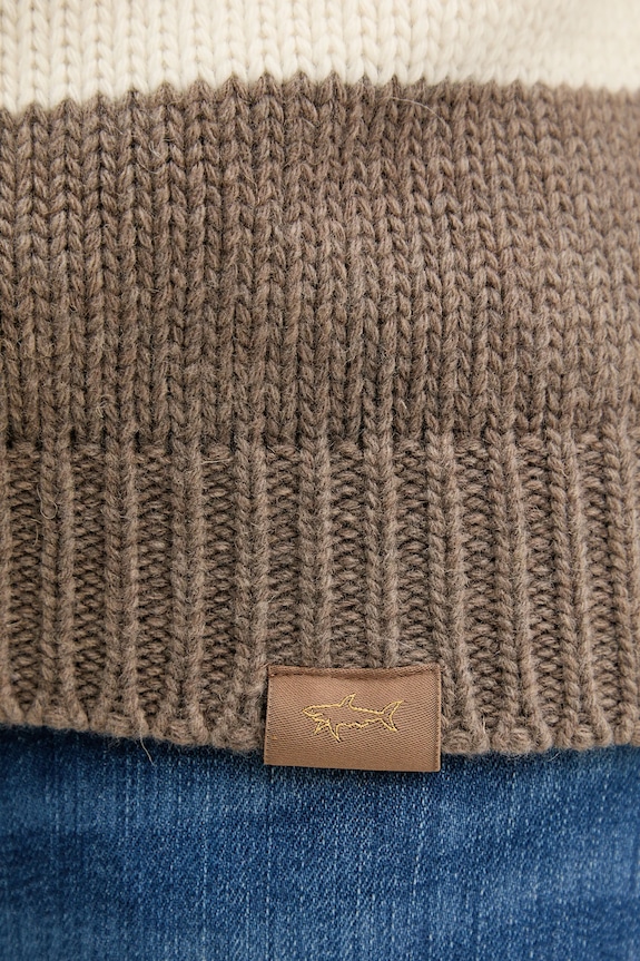 Vlnený sveter Paul&Shark Knitwear 15311162 hnedá