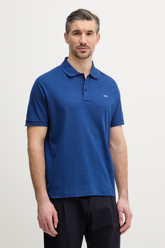 Paul&Shark polo de bumbac Knitwear bleumarin 99311001