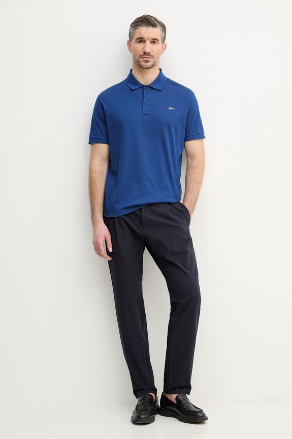 Paul&Shark polo de bumbac Knitwear 99311001 bleumarin SS26