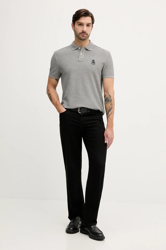 Polo tričko Tommy Hilfiger MW0MW40820 sivá AW25