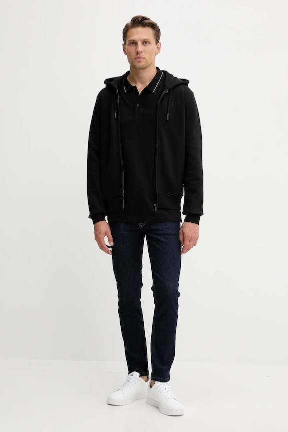 Trussardi polo bawełniane G5018000026N czarny AW25