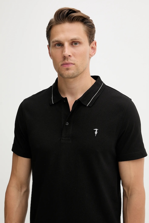 Trussardi polo bawełniane czarny G5018000026N