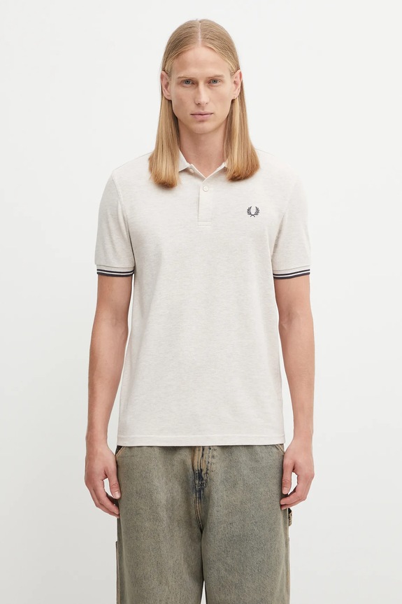 Βαμβακερό μπλουζάκι πόλο Fred Perry κανονικό μπεζ M3600