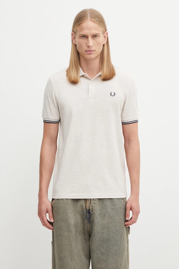 Βαμβακερό μπλουζάκι πόλο Fred Perry κανονικό μπεζ M3600