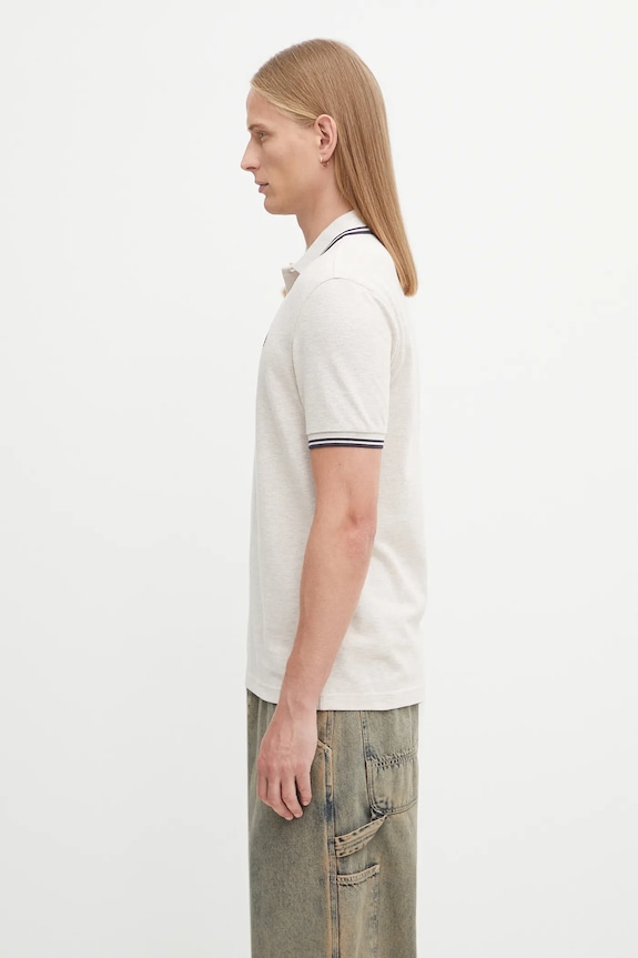Βαμβακερό μπλουζάκι πόλο Fred Perry M3600 μπεζ AW25