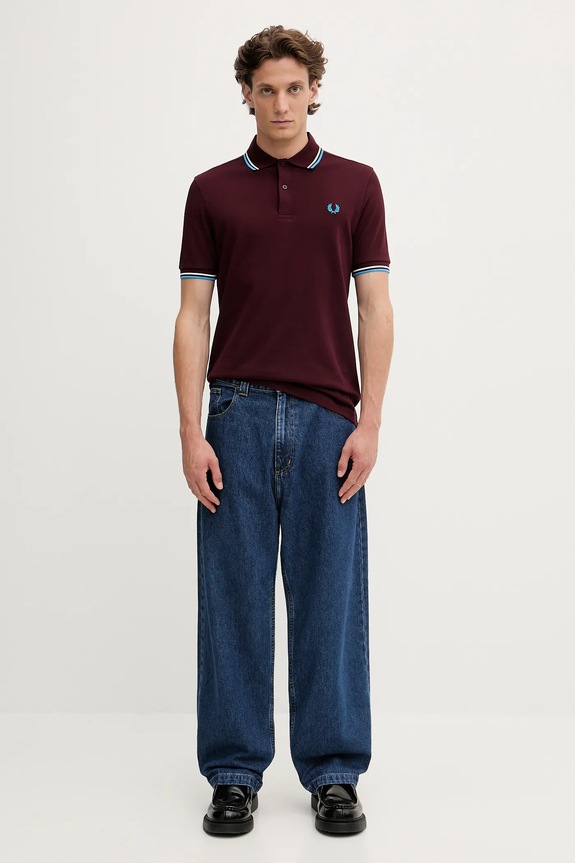 Fred Perry cotton polo shirt M3600 maroon