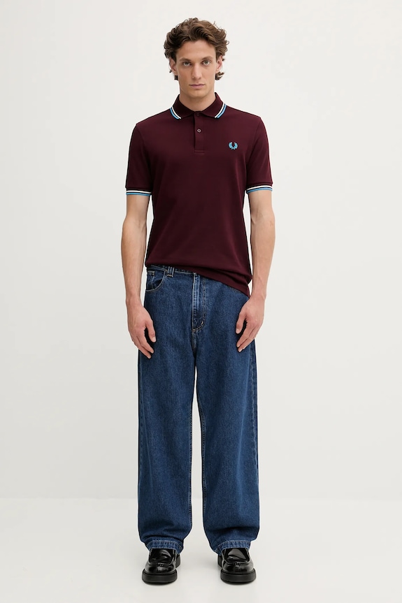 Fred Perry cotton polo shirt M3600 maroon