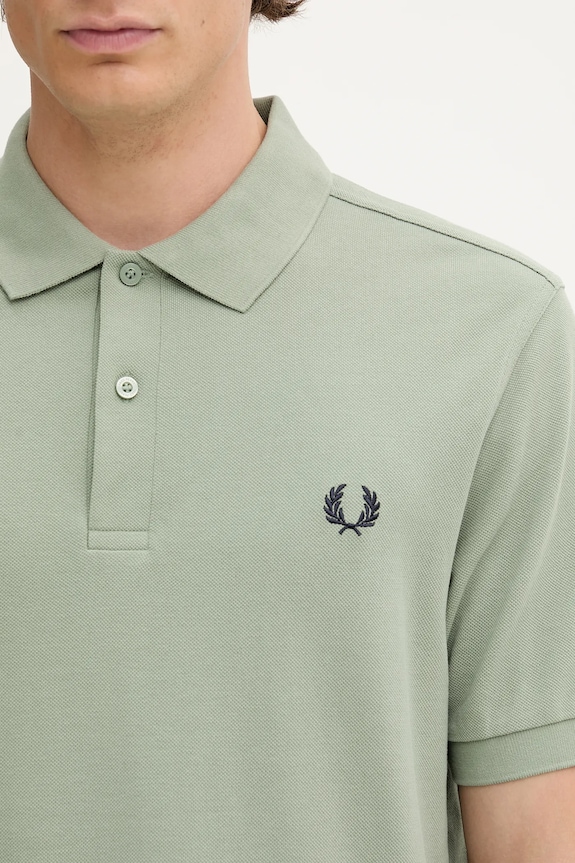 Βαμβακερό μπλουζάκι πόλο Fred Perry πράσινο M6000