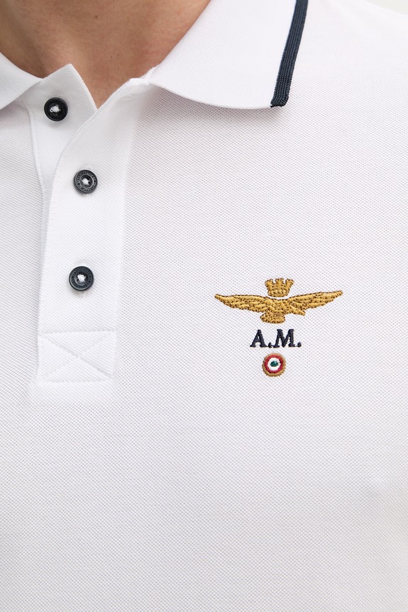 Aeronautica Militare polo męskie bawełniane PO1308UP00082 beżowy