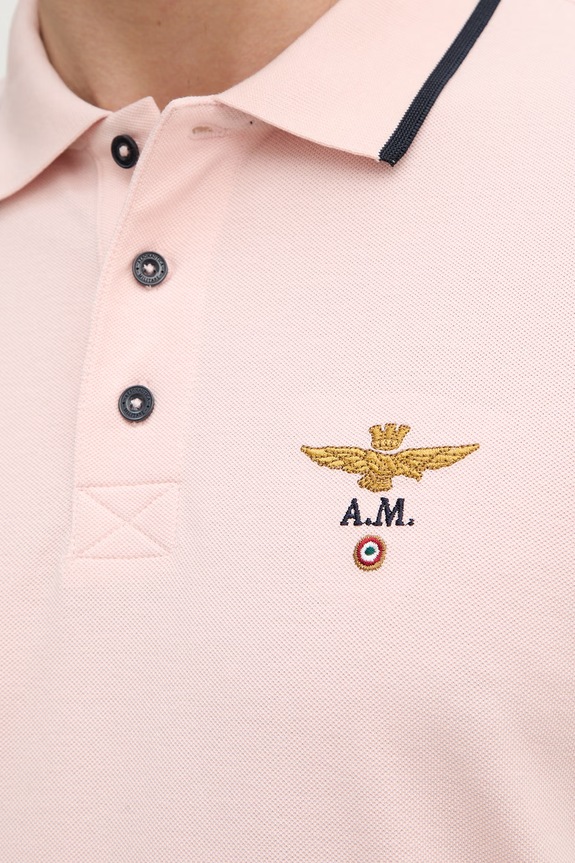 Aeronautica Militare polo męskie bawełniane PO1308UP00082 różowy