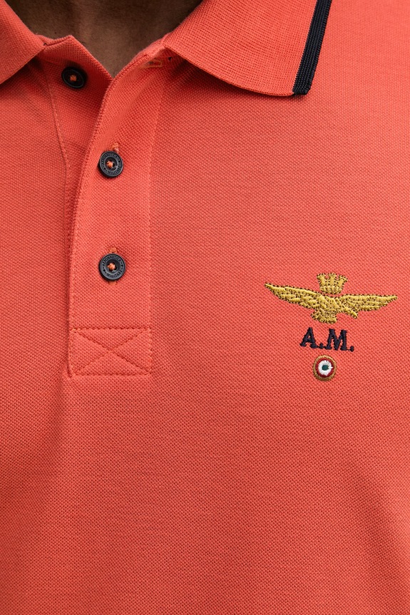 Aeronautica Militare polo męskie bawełniane PO1308UP00082 czerwony