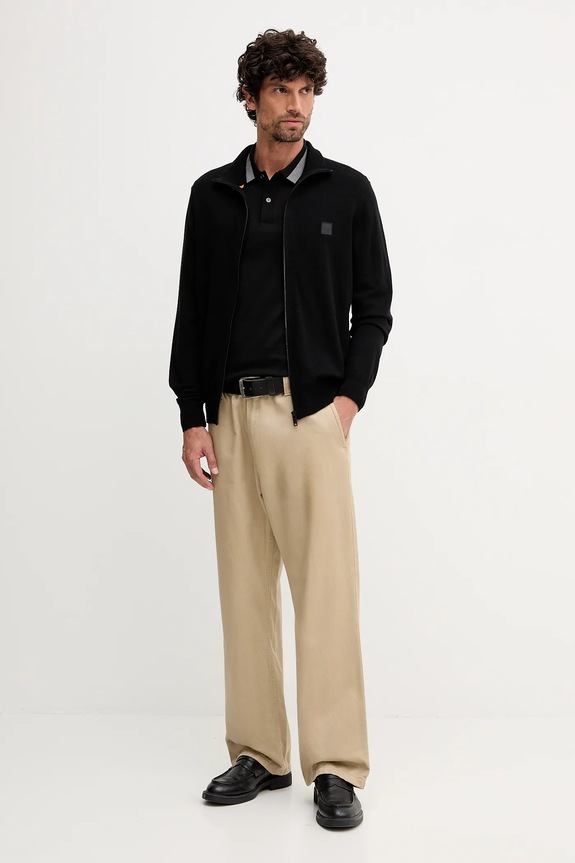 BOSS top a maniche lunghe in cotone H-Pleins 200 50549257 nero AW25