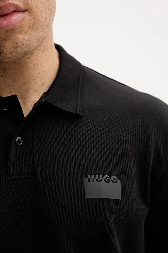 Bavlnené polo tričko HUGO Delastolo čierna 50546891