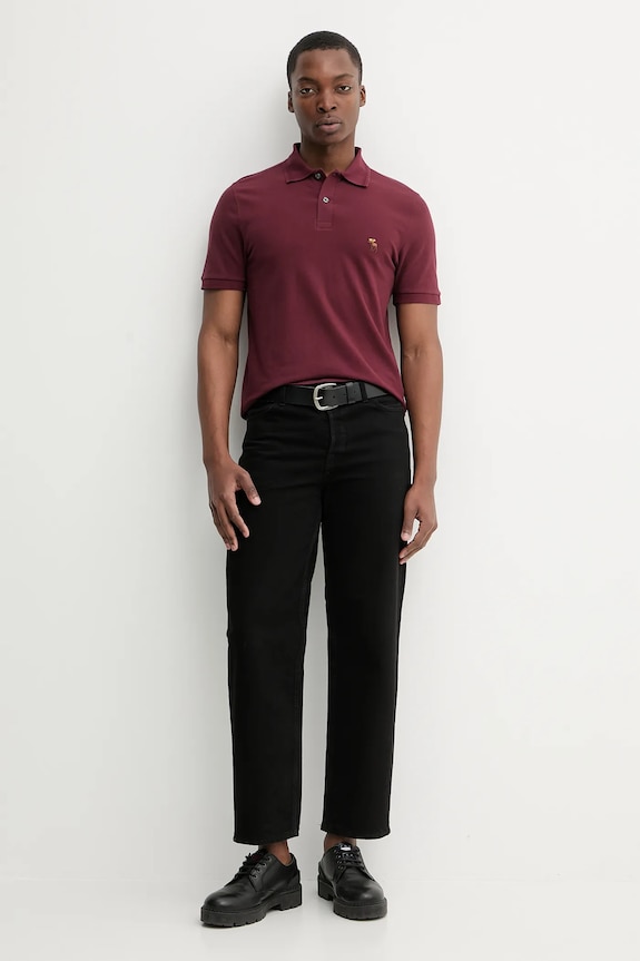 Polo tričko Abercrombie & Fitch KI124.5719.500 burgundské AW25