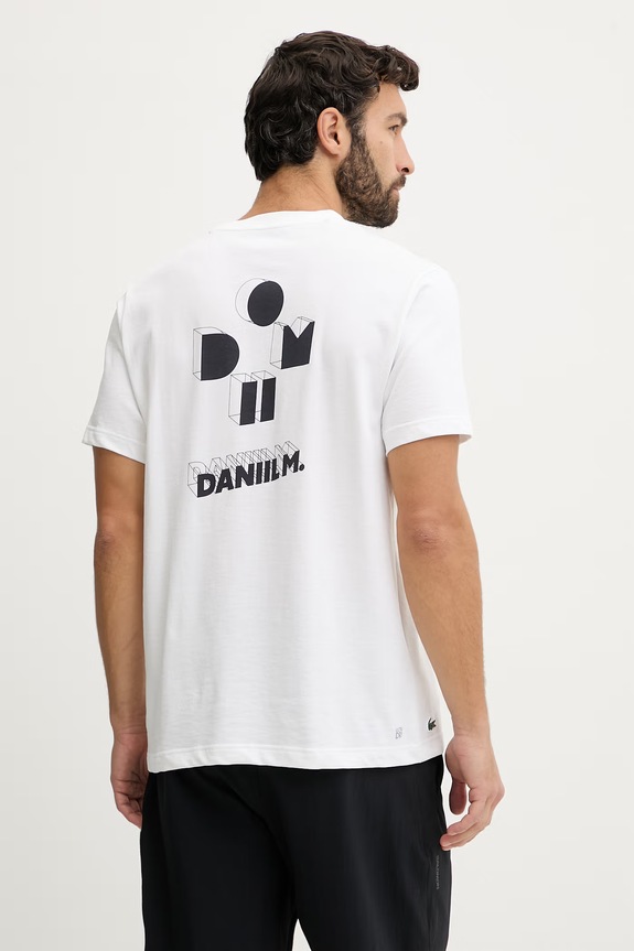 Odzież Lacoste t-shirt x Daniil Medvedev TH9447 beżowy