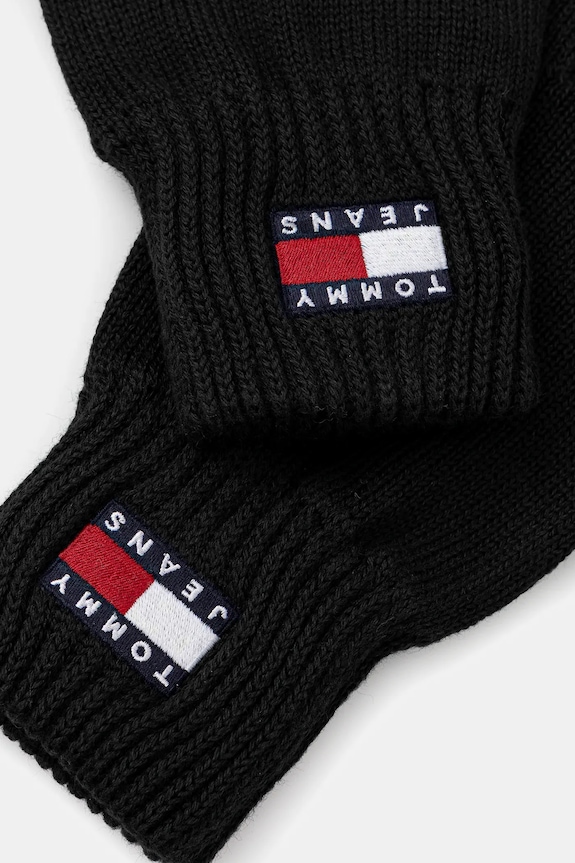 Βαμβακερά γάντια Tommy Jeans AW0AW17914 μαύρο AW25