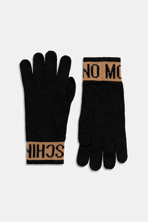 Rukavice s prímesou vlny Moschino s prímesou vlny čierna M3166.65422