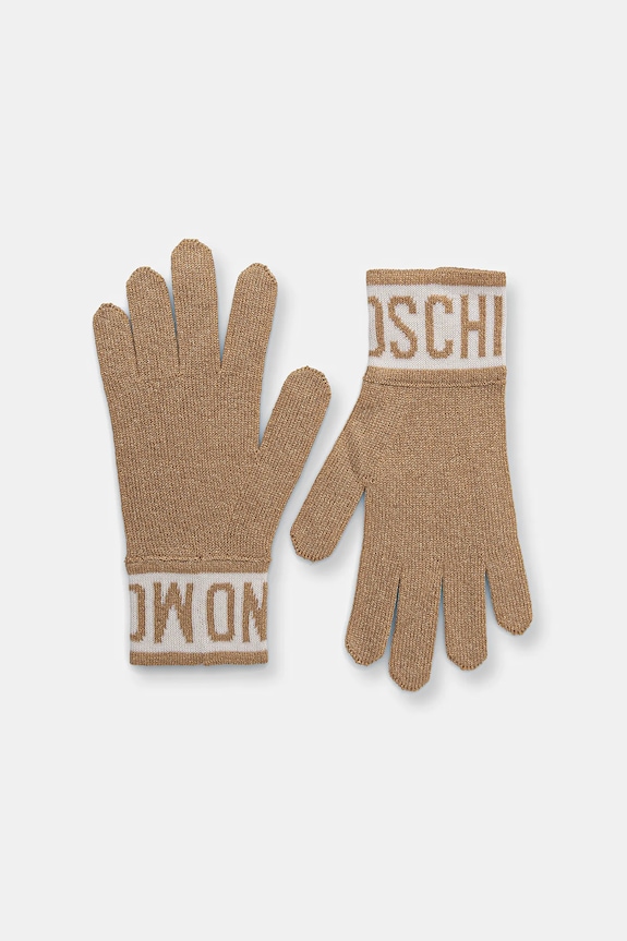 Ръкавици с вълна Moschino с вълна злато M3166.65422