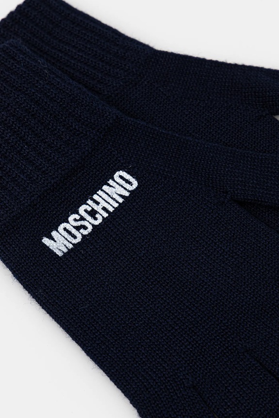 Γάντια με προσθήκη μαλλιού Moschino M3326.65444 σκούρο μπλε AW25