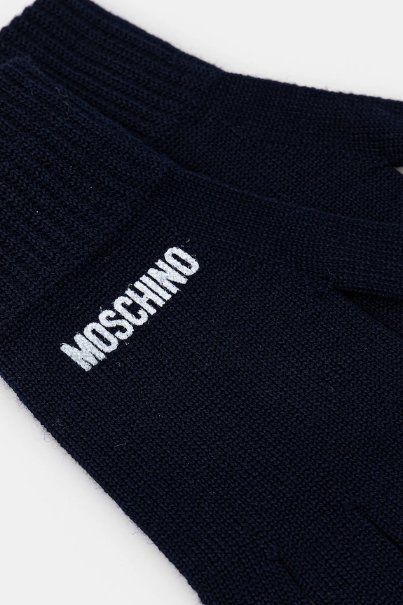 Γάντια με προσθήκη μαλλιού Moschino M3326.65444 σκούρο μπλε AW25
