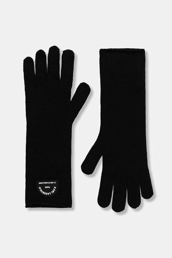 Rukavice Karl Lagerfeld K/RSG s dodatkom vune crna A4W33014