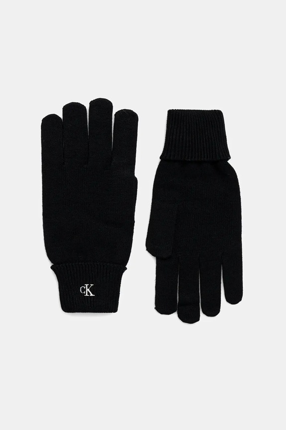 Calvin Klein rękawiczki aplikacja czarny LV14D8019G